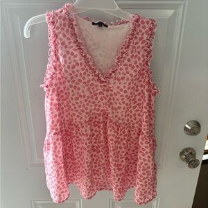 Staccato Tank Top Leopard Print Size Small With Ruffle